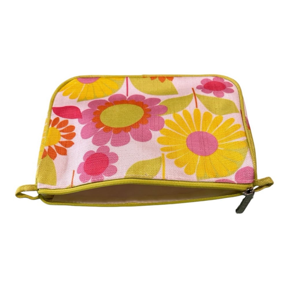 Clinique Floral Cosmetic Bag Makeup Holder Zipper Pouch Carrier Multicolored - Picture 7 of 10